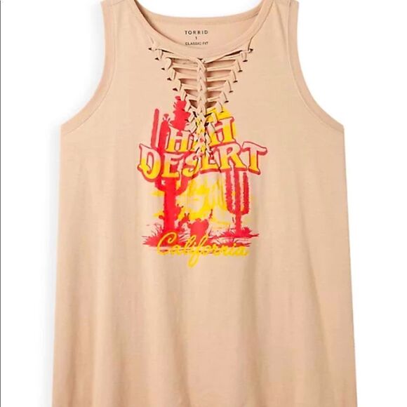 torrid Tops - TORRID GRAPHIC CLASSIC FIT SUPER SOFT V-NECK LATTICE TANK